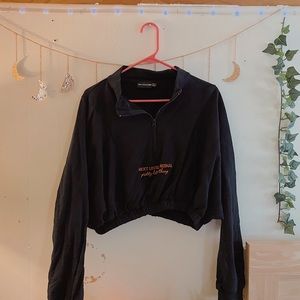 pretty little thing cropped quarter zip